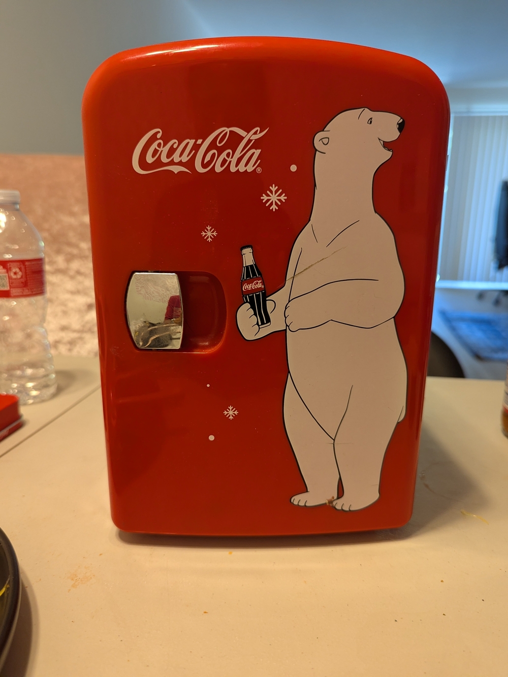 Coca Cola Red Mini Fridge with Polar Bear Design